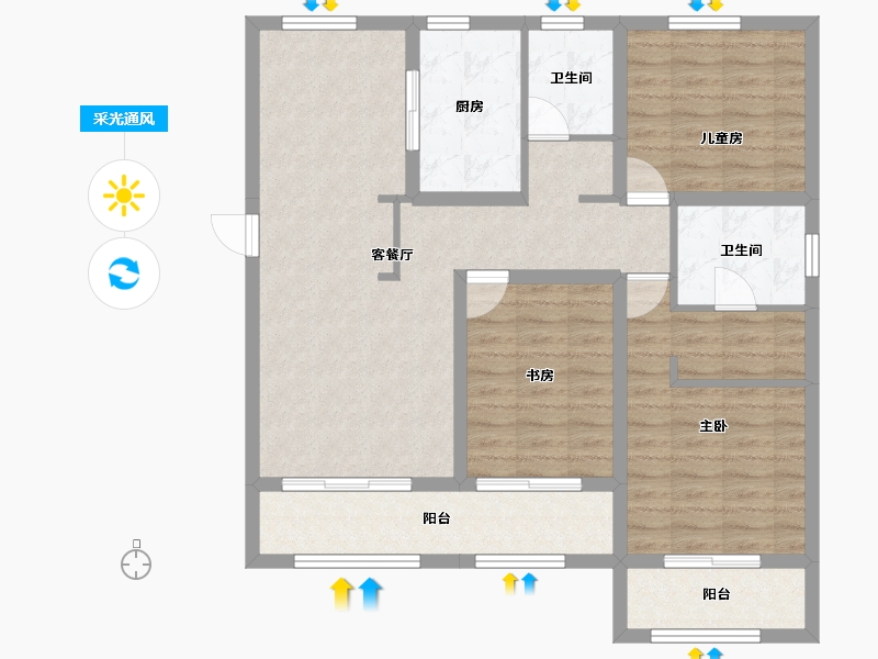 山西省-太原市-山钢铭著-98.55-户型库-采光通风