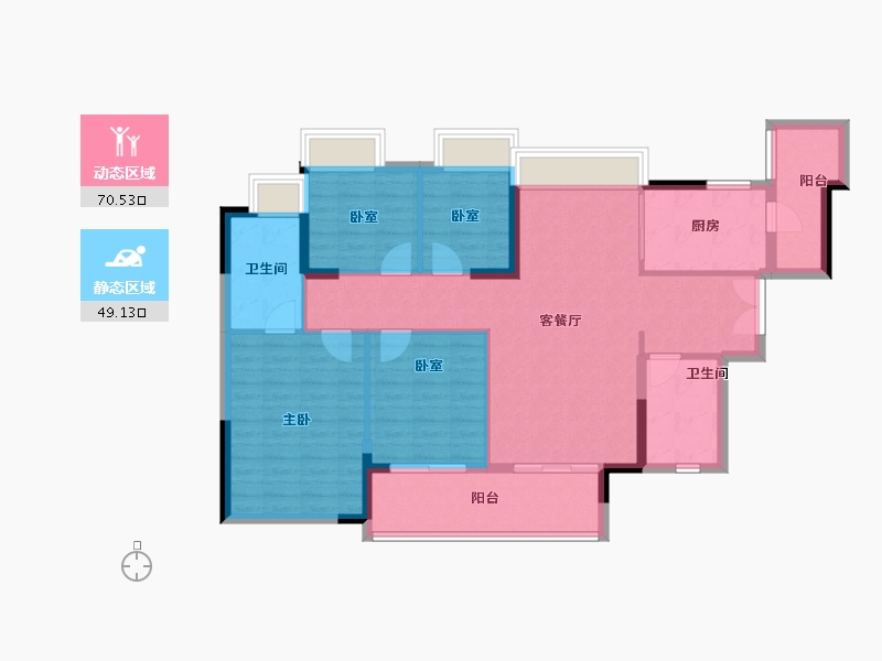 广东省-广州市-凯德·凯荔花园-107.97-户型库-动静分区