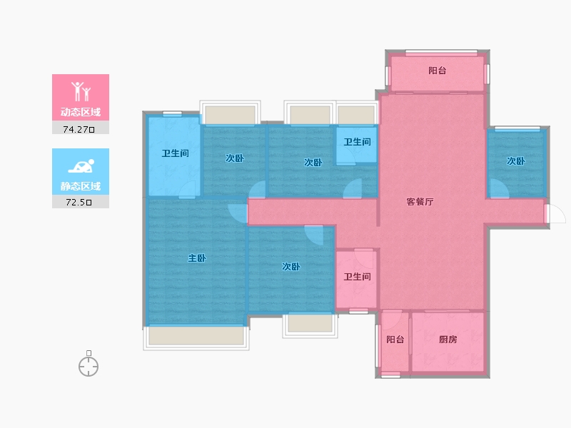 广东省-佛山市-万科金域滨江-138.32-户型库-动静分区