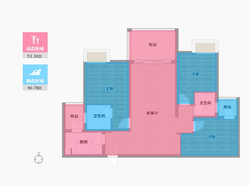 重庆-重庆市-昂新天地-80.00-户型库-动静分区