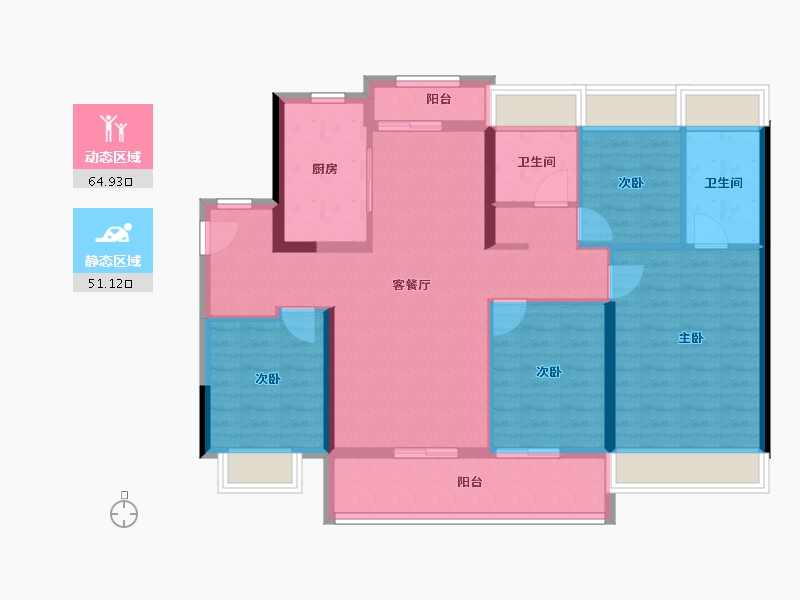 广东省-广州市-越秀·和樾府-104.00-户型库-动静分区