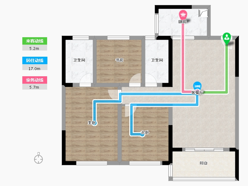 江苏省-常州市-随园金麟府-101.59-户型库-动静线