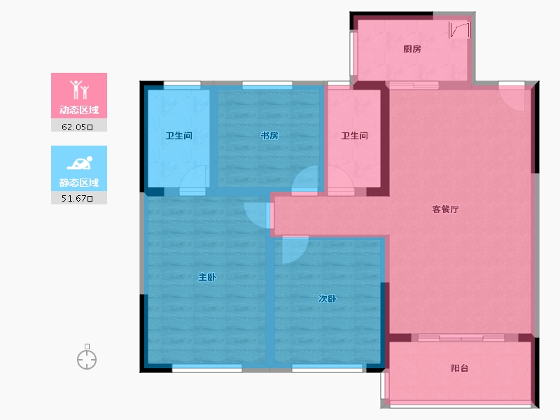 江苏省-常州市-随园金麟府-101.59-户型库-动静分区