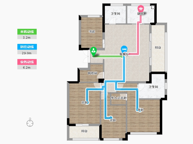 江苏省-常州市-绿城江南里-128.00-户型库-动静线