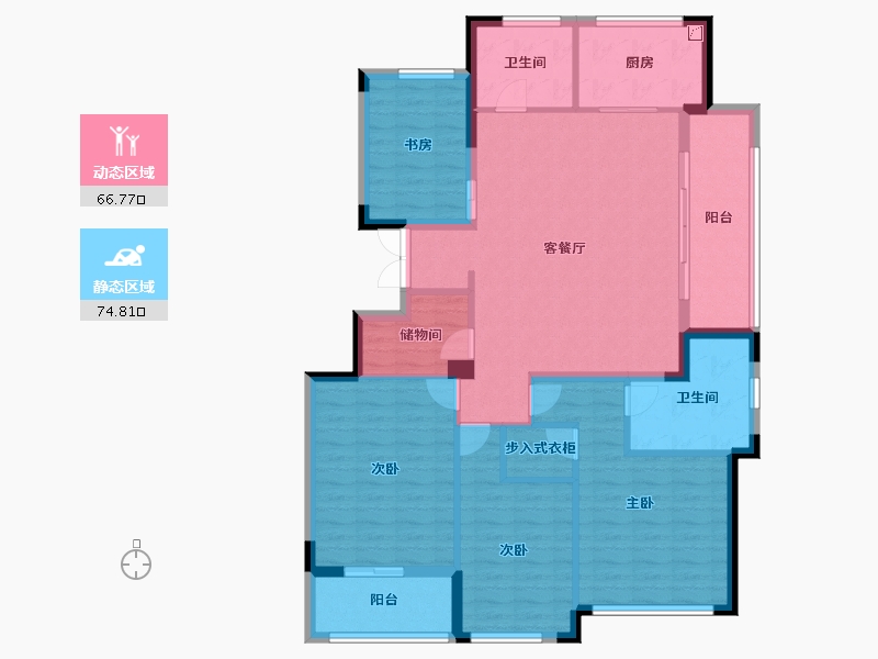 江苏省-常州市-绿城江南里-128.00-户型库-动静分区