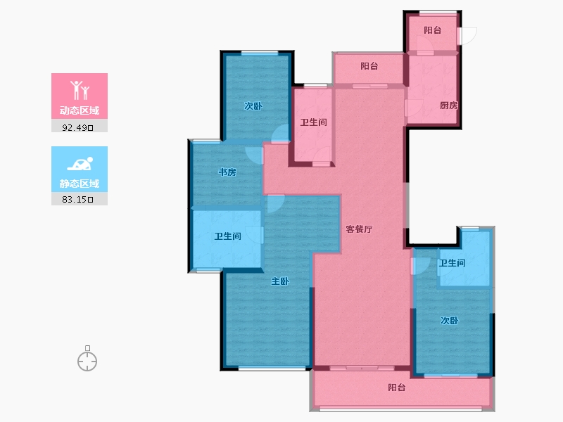 浙江省-宁波市-融创江滨之城-158.44-户型库-动静分区