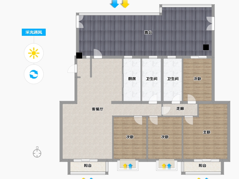 北京-北京市-远洋·自然-190.00-户型库-采光通风