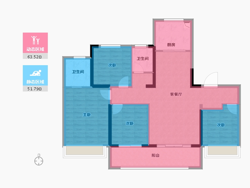 江苏省-常州市-保利和光晨樾-103.20-户型库-动静分区