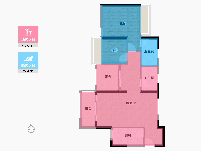 广东省-广州市-奥园云和公馆-70.50-户型库-动静分区