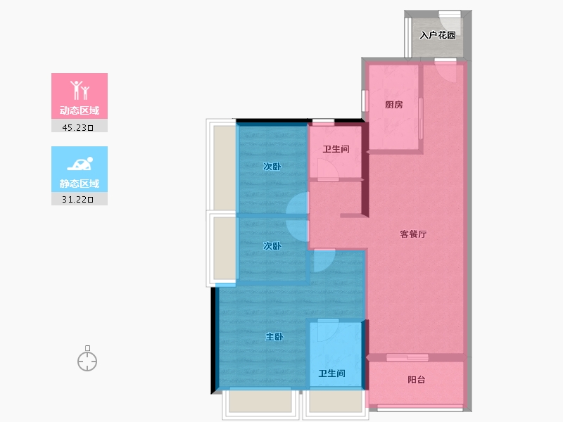 广东省-广州市-五矿招商江天际-70.40-户型库-动静分区