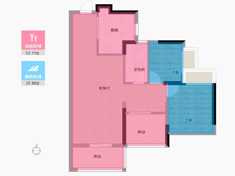 广东省-广州市-正荣新城云溪润宸-60.80-户型库-动静分区