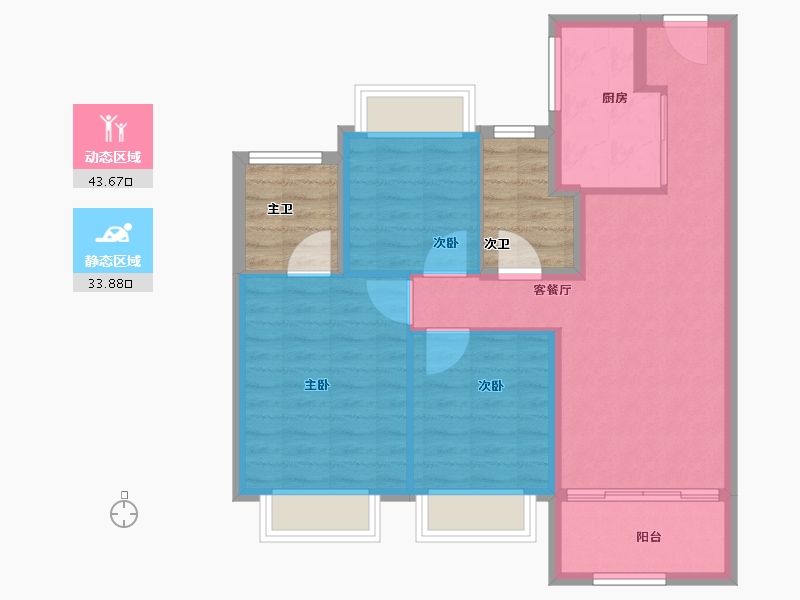 上海-上海市-上海蟠龙天地-78.71-户型库-动静分区