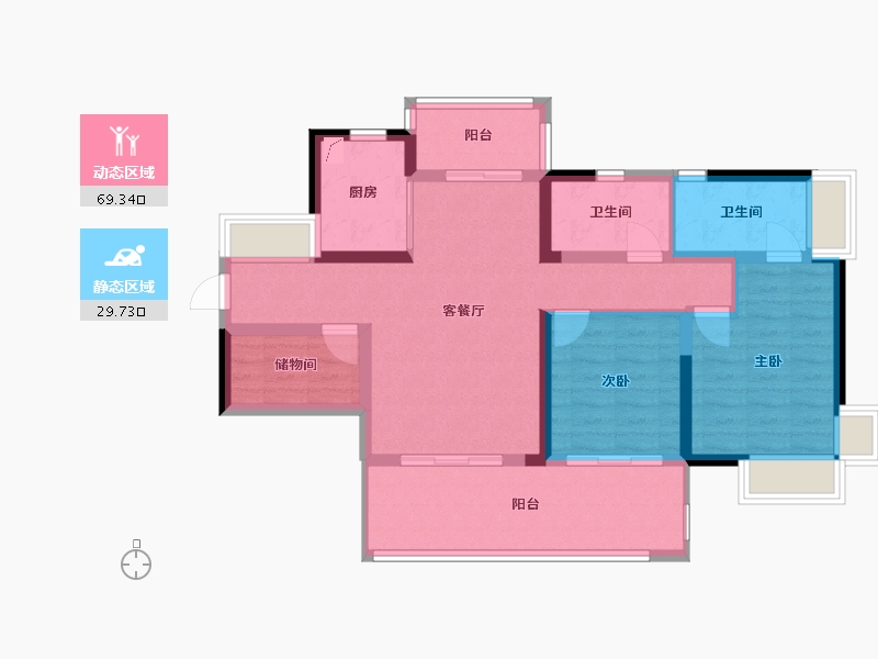 广西壮族自治区-桂林市-万达大都会-89.00-户型库-动静分区