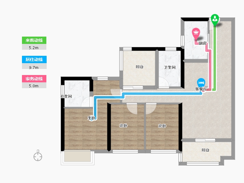 广东省-广州市-奥园云和公馆-78.39-户型库-动静线