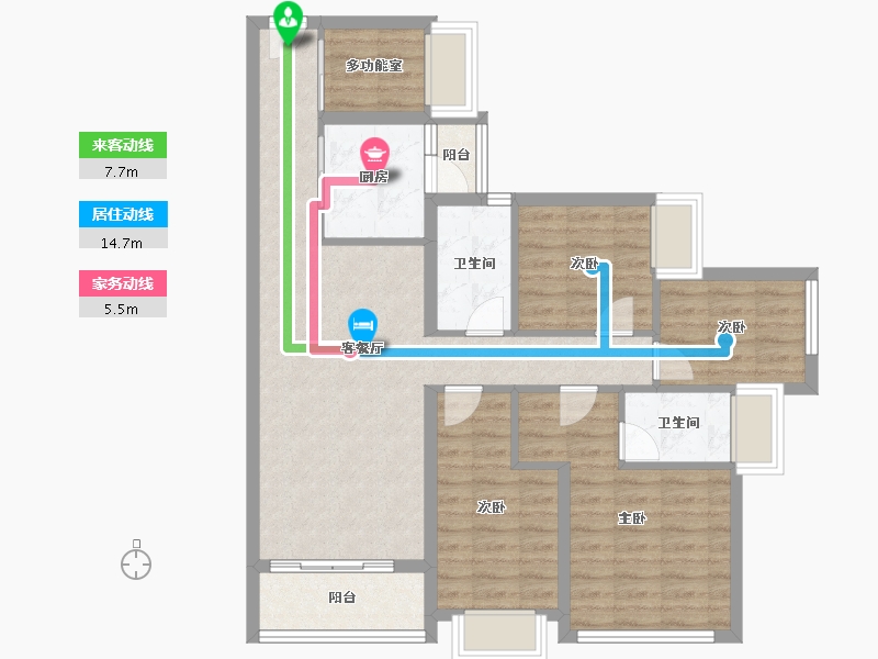 广东省-广州市-珠江花城-93.60-户型库-动静线