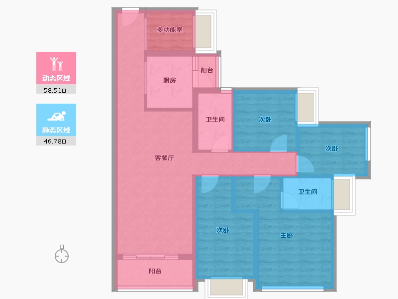 广东省-广州市-珠江花城-93.60-户型库-动静分区