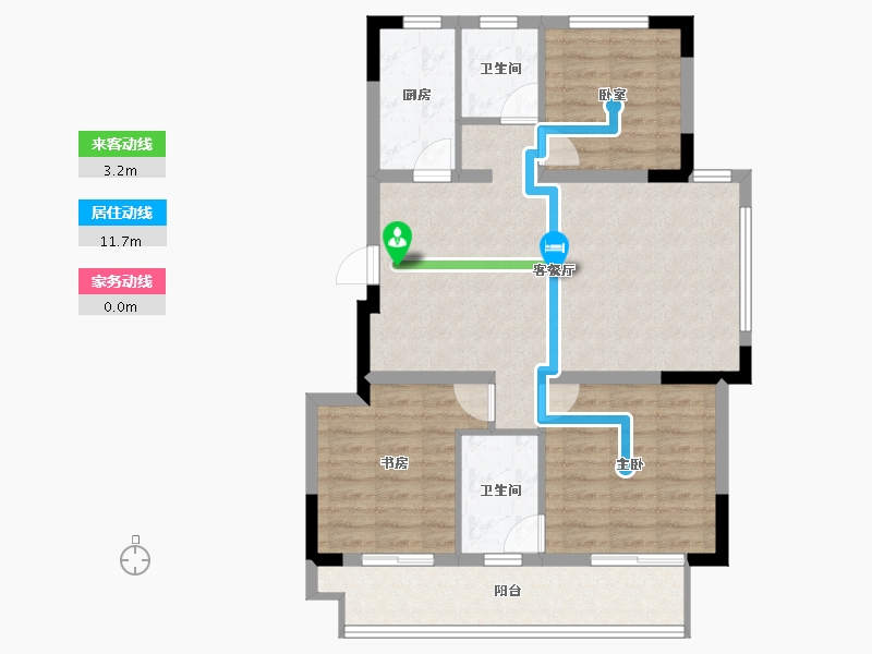 浙江省-宁波市-香湖丹堤3期-86.31-户型库-动静线