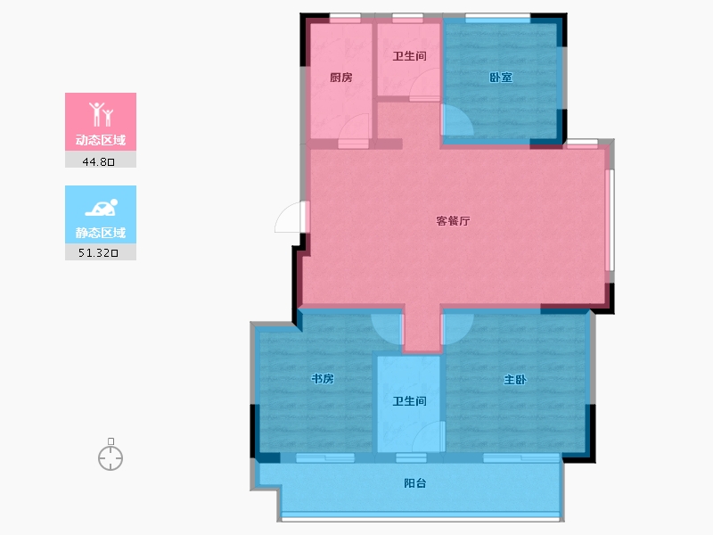 浙江省-宁波市-香湖丹堤3期-86.31-户型库-动静分区