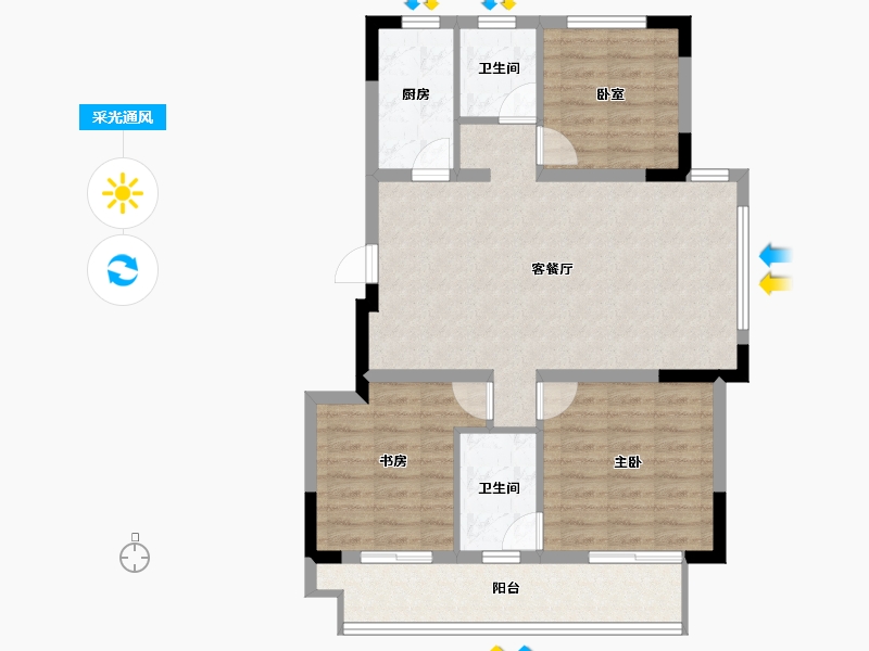 浙江省-宁波市-香湖丹堤3期-86.31-户型库-采光通风