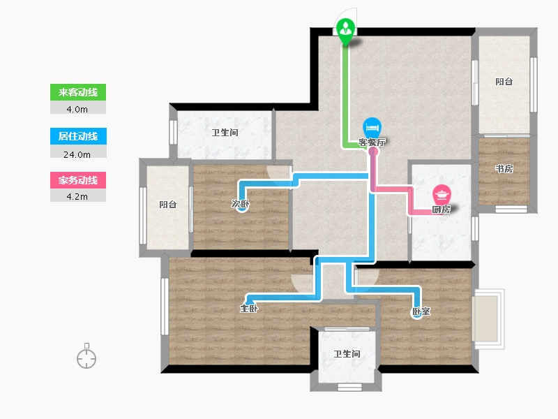 广东省-汕头市-怡轩·海璟天翡-125.00-户型库-动静线