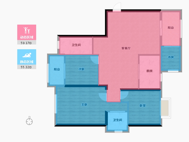 广东省-汕头市-怡轩·海璟天翡-125.00-户型库-动静分区