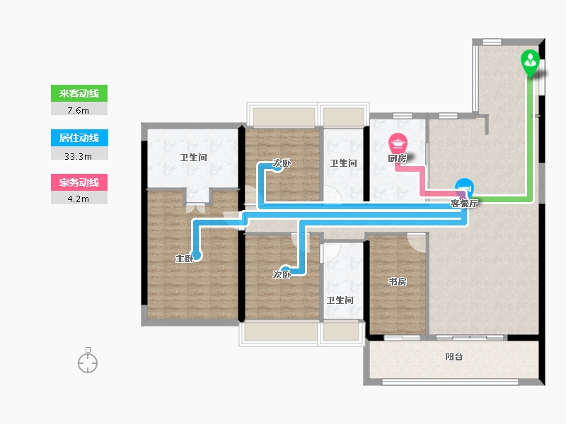 广东省-广州市-越秀·和樾府-144.00-户型库-动静线