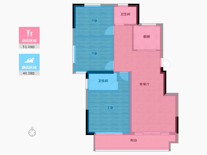 浙江省-宁波市-香湖丹堤3期-82.68-户型库-动静分区