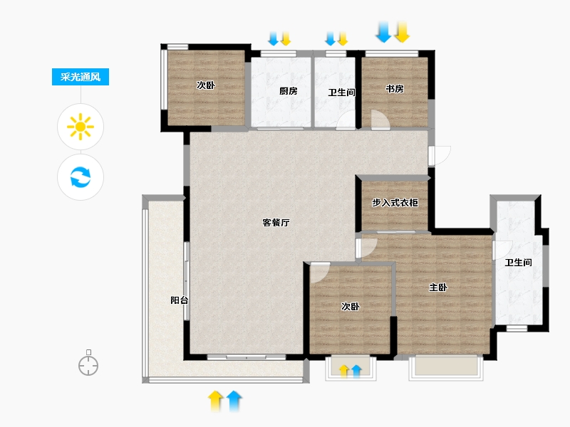 重庆-重庆市-中国湾头·星湖湾-148.77-户型库-采光通风