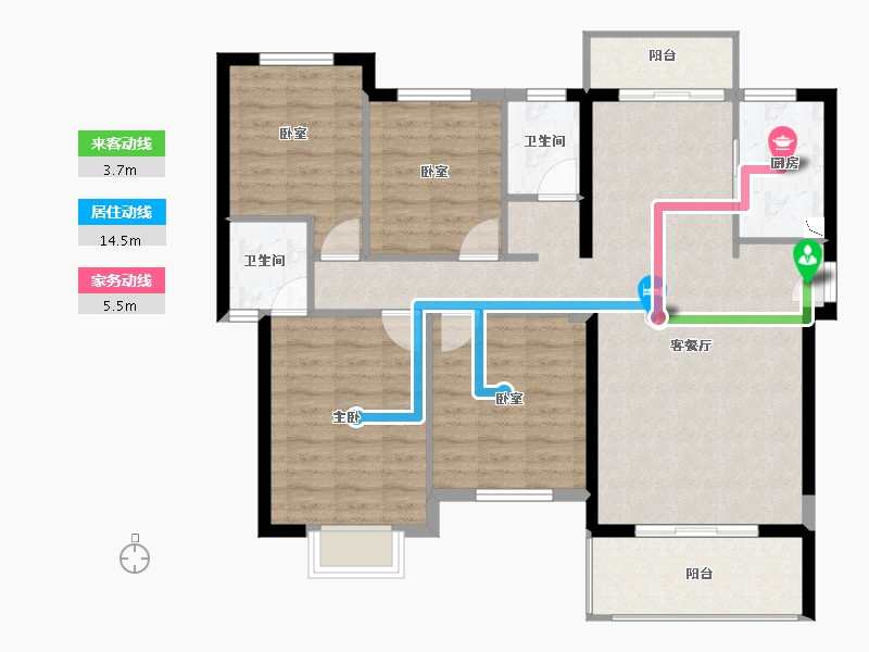 福建省-泉州市-​世茂摩天城-104.00-户型库-动静线