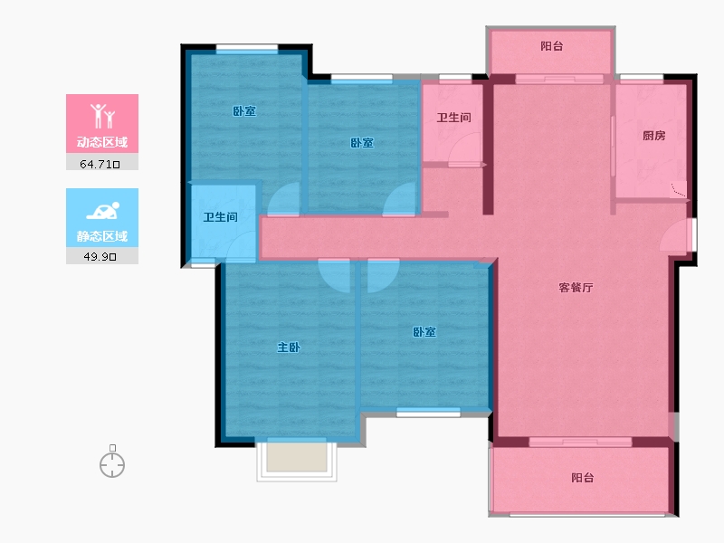 福建省-泉州市-​世茂摩天城-104.00-户型库-动静分区