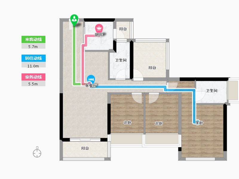 广东省-广州市-龙光天瀛-90.88-户型库-动静线