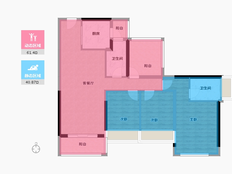 广东省-广州市-龙光天瀛-90.88-户型库-动静分区