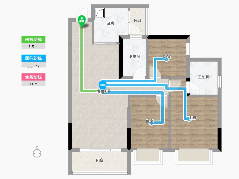 贵州省-贵阳市-贵阳恒大文化旅游城-76.53-户型库-动静线