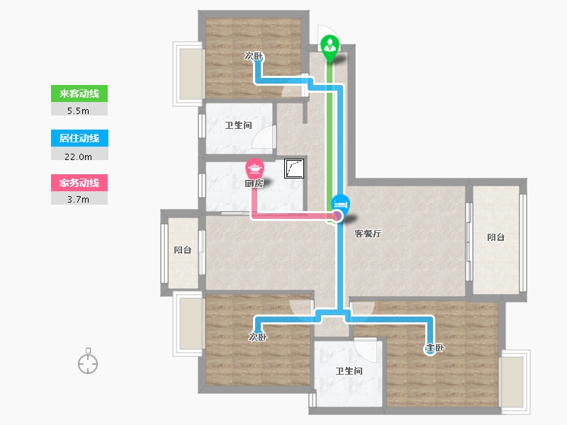 湖北省-武汉市-新港湾-95.99-户型库-动静线