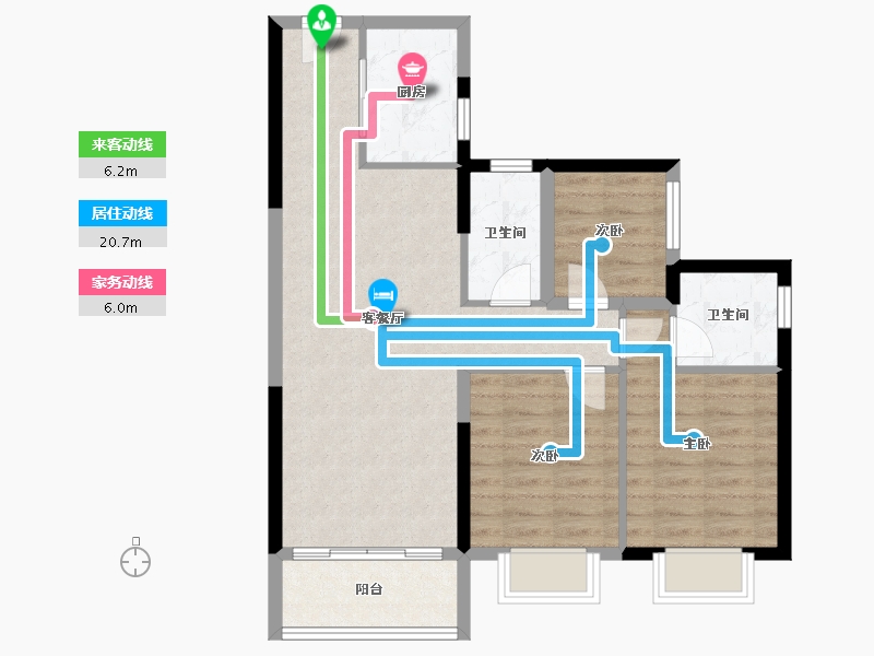 广东省-广州市-碧桂园凤凰城云顶-75.83-户型库-动静线