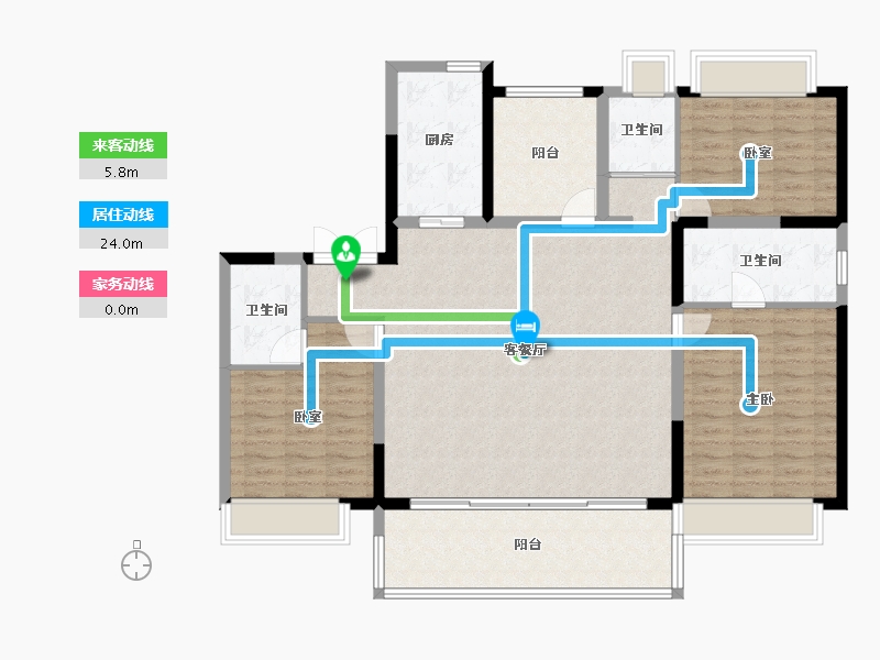 湖南省-长沙市-碧桂园博萃梅溪-127.49-户型库-动静线