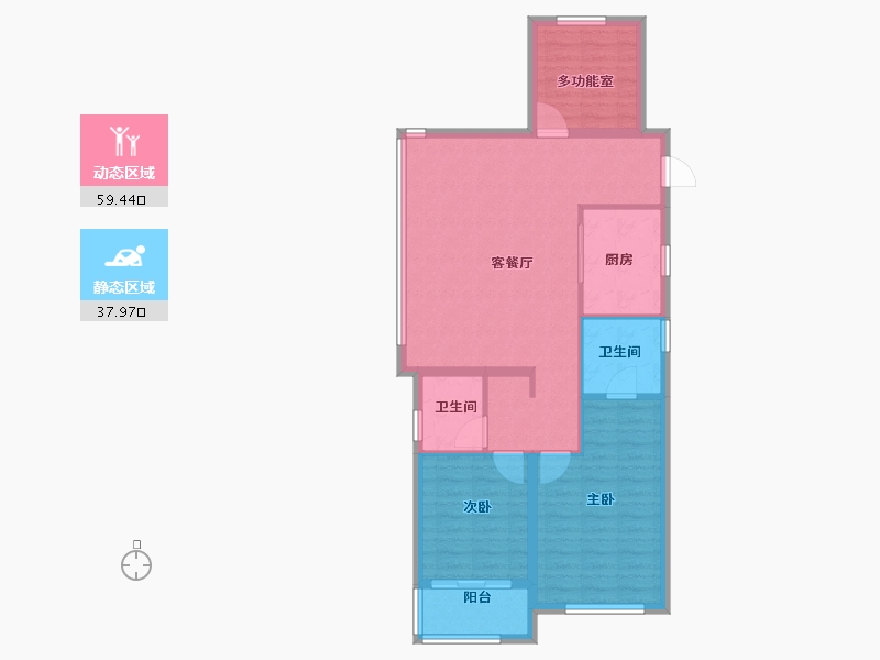 浙江省-宁波市-万科·海潮映月-88.00-户型库-动静分区