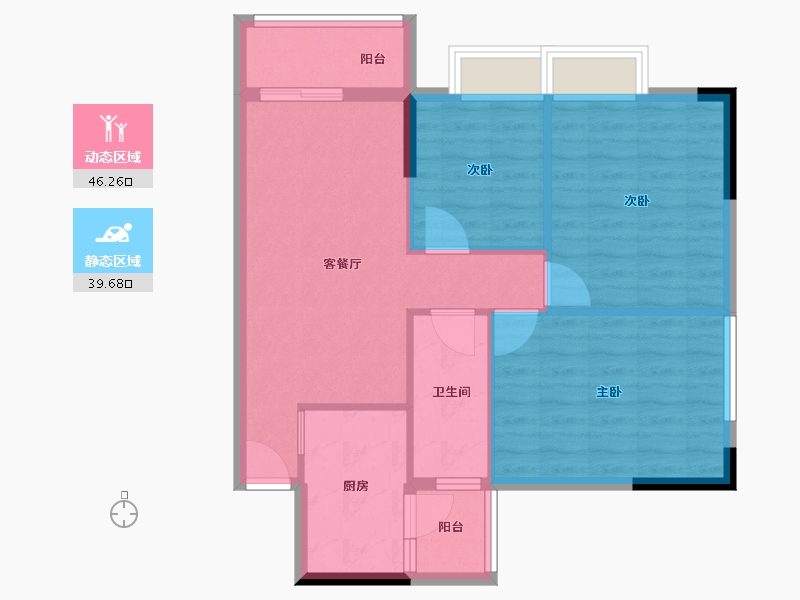 广东省-广州市-顺景花园星悦轩-77.60-户型库-动静分区