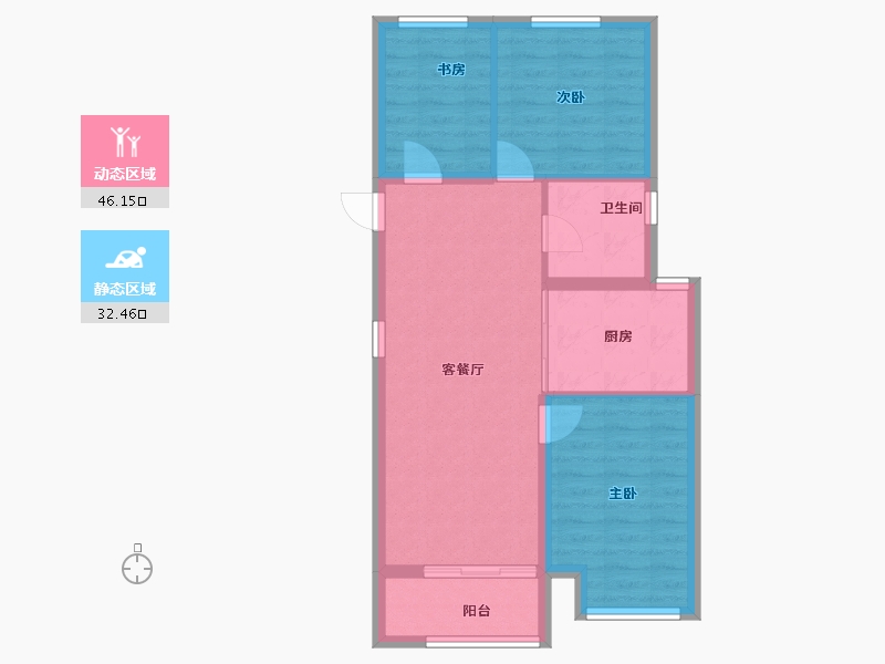 浙江省-宁波市-万科·海潮映月-71.02-户型库-动静分区