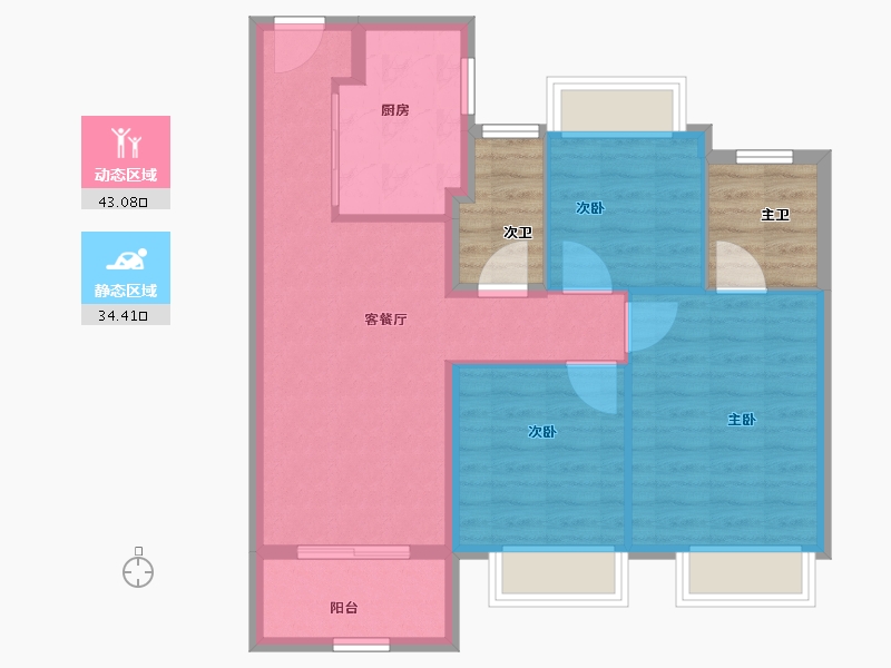 上海-上海市-上海蟠龙天地-77.98-户型库-动静分区