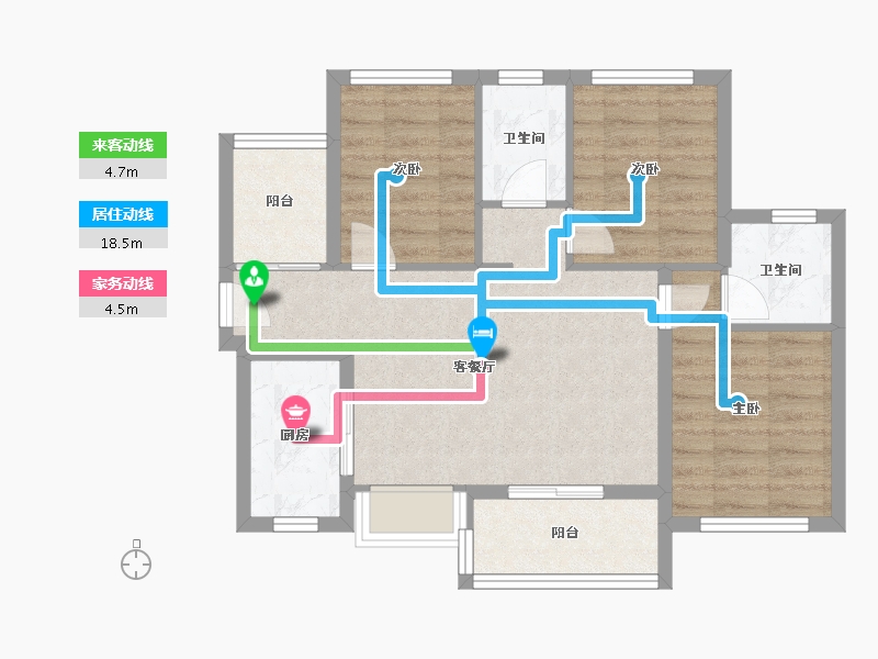 广东省-广州市-珠江花城-70.01-户型库-动静线