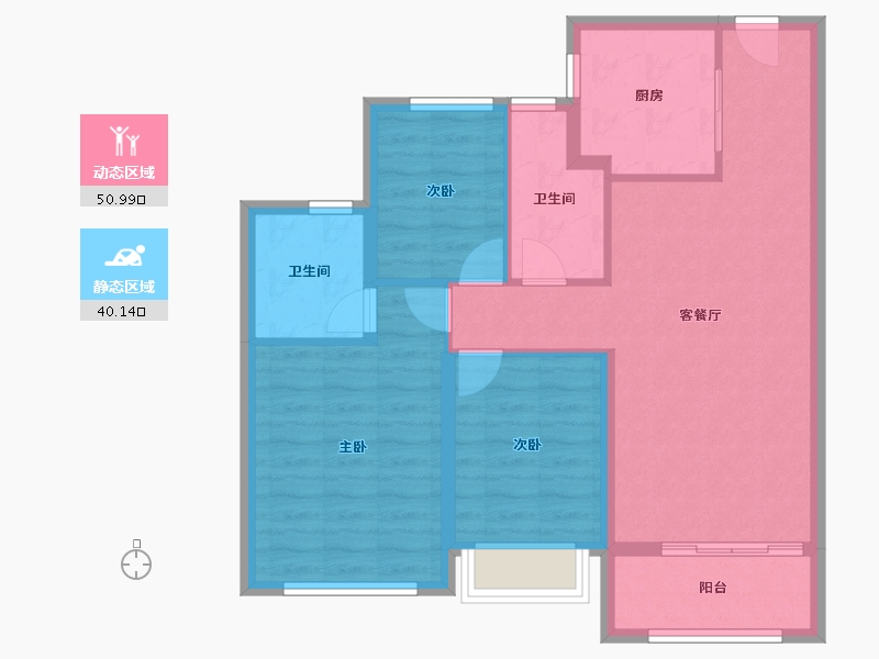 浙江省-宁波市-万科·海潮映月-81.77-户型库-动静分区