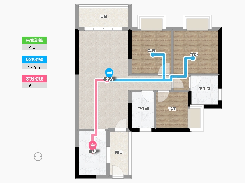 广东省-广州市-碧桂园凤凰城云顶-72.63-户型库-动静线