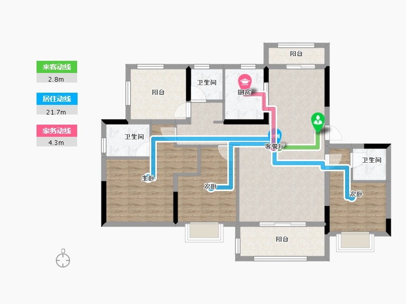 贵州省-贵阳市-宝能国际会展城-108.80-户型库-动静线