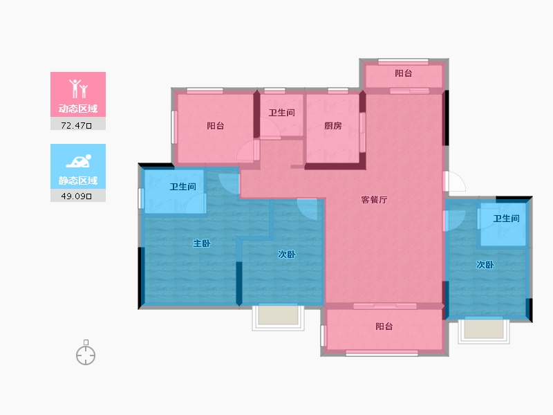 贵州省-贵阳市-宝能国际会展城-108.80-户型库-动静分区