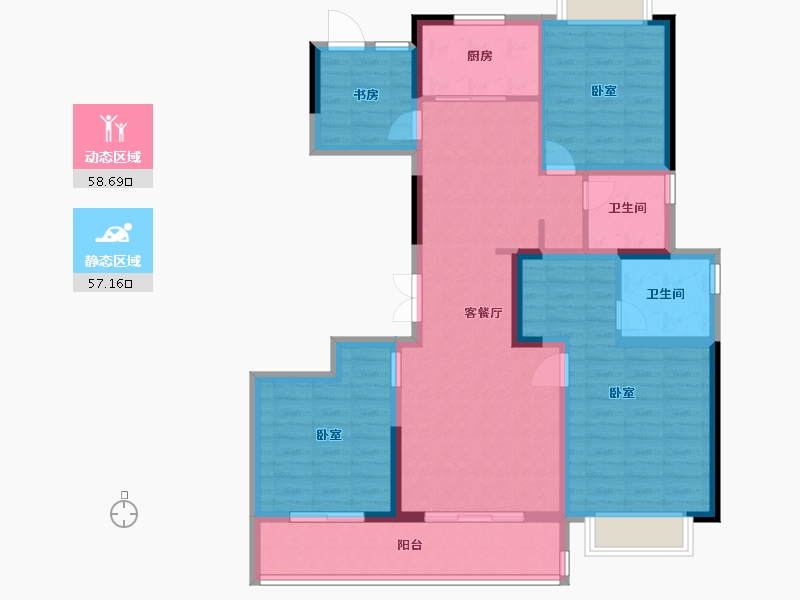 江苏省-常州市-花语江南-103.20-户型库-动静分区