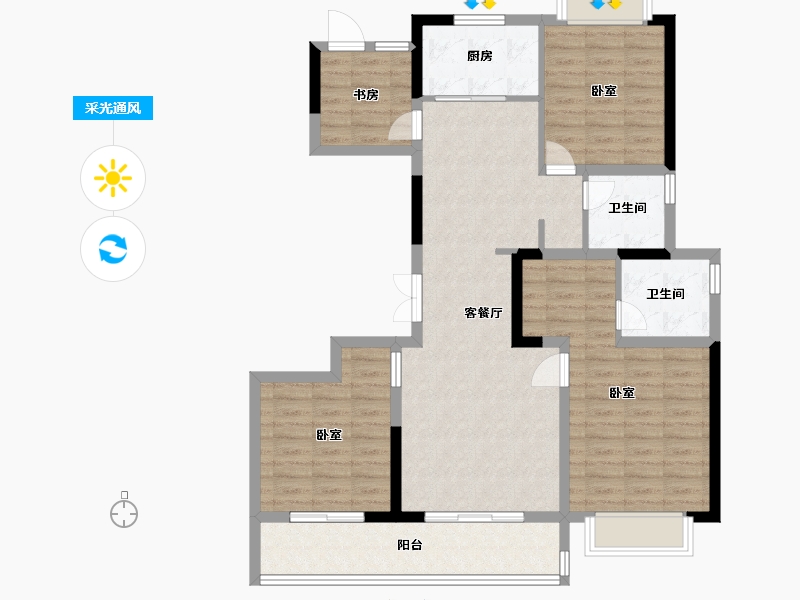 江苏省-常州市-花语江南-103.20-户型库-采光通风