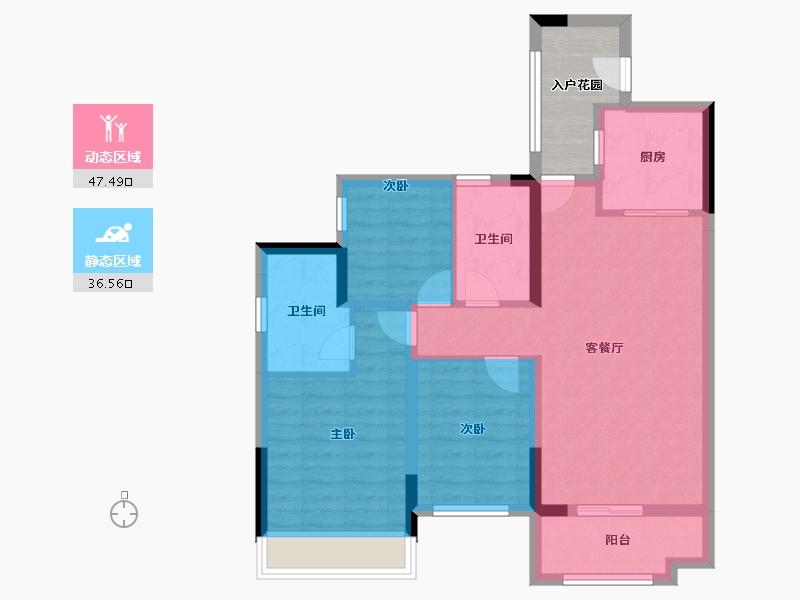 广东省-广州市-华润置地路劲金茂桐悦-80.00-户型库-动静分区