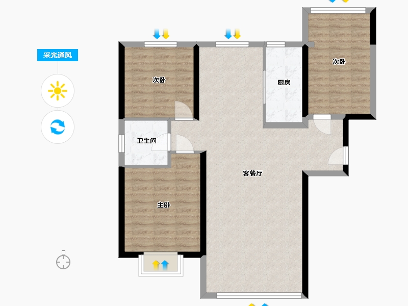 新疆维吾尔自治区-伊犁哈萨克自治州-梦想港湾-102.00-户型库-采光通风