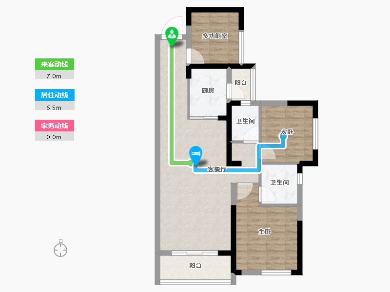 湖南省-长沙市-永实蔷薇国际-77.51-户型库-动静线